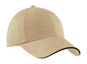 Port Authority Sandwich Bill Cap with Striped Closure Port Authority Sandwich Bill Cap with Striped Closure