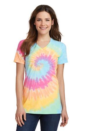 Port & Company Ladies Tie-Dye V-Neck Tee