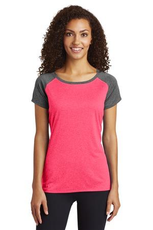 Sport-Tek Ladies Heather-On-Heather Contender Scoop Neck Tee Sport-Tek Ladies Heather-On-Heather Contender Scoop Neck Tee