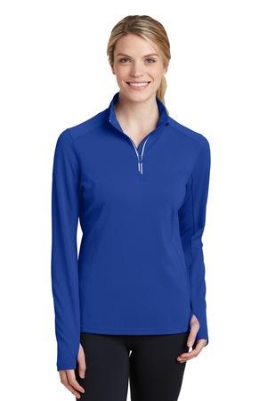 Sport-Tek Ladies Sport-Wick Textured 1/4-Zip Pullover