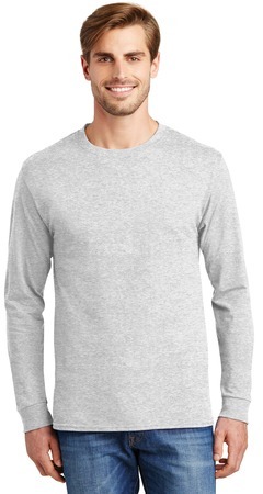 Hanes - Tagless 100% Cotton Long Sleeve T-Shirt.