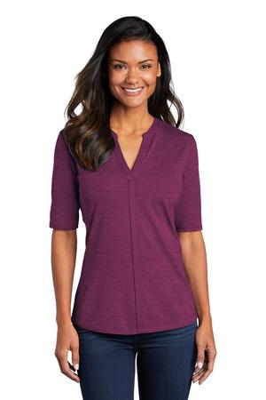 Ladies Stretch Heather Open Neck Top Ladies Stretch Heather Open Neck Top