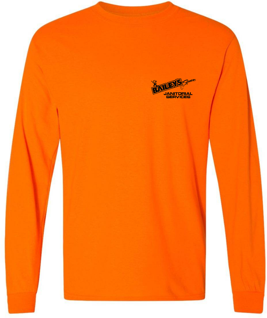 Janitorial Long Sleeve Tee Orange