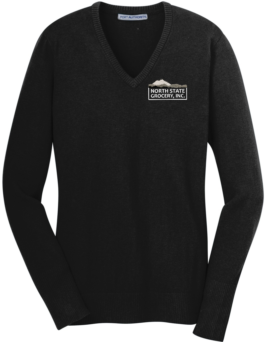 NORTHSTATE GROCERY; LADIES V-NECK SWEATER. LSW285