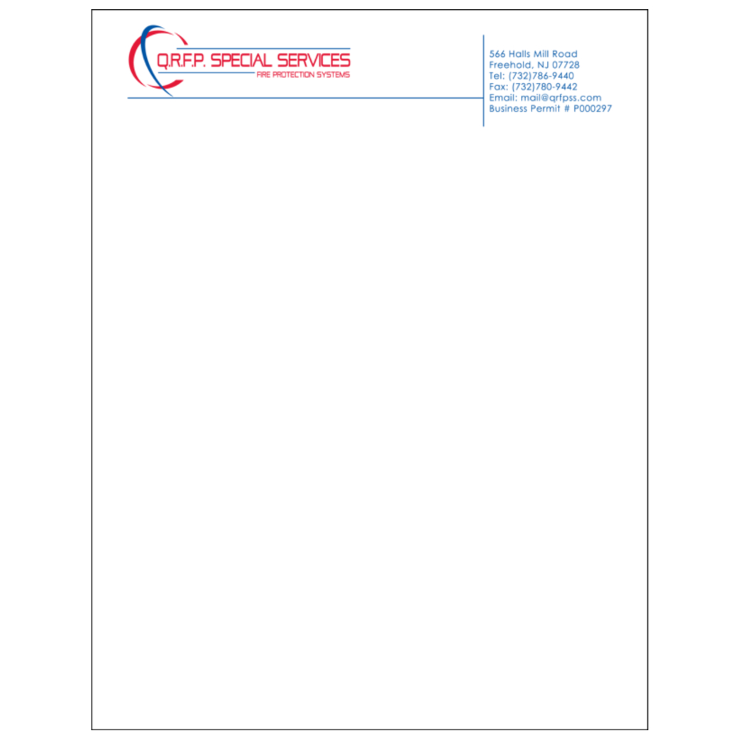 QRFP Special Services Letterhead