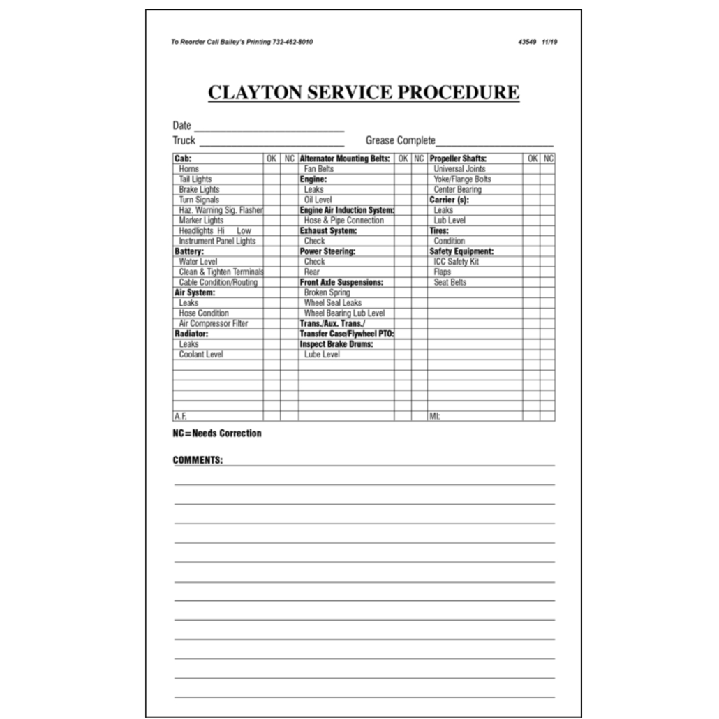 Service Procedure Ticket