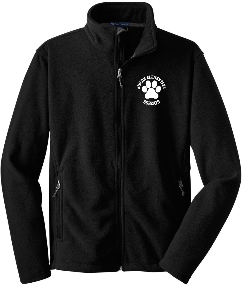 black adult fleece zip