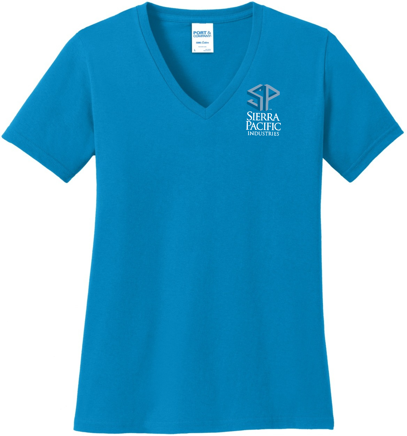 PORT & COMPANY ® LADIES CORE COTTON V-NECK TEE. LPC54V