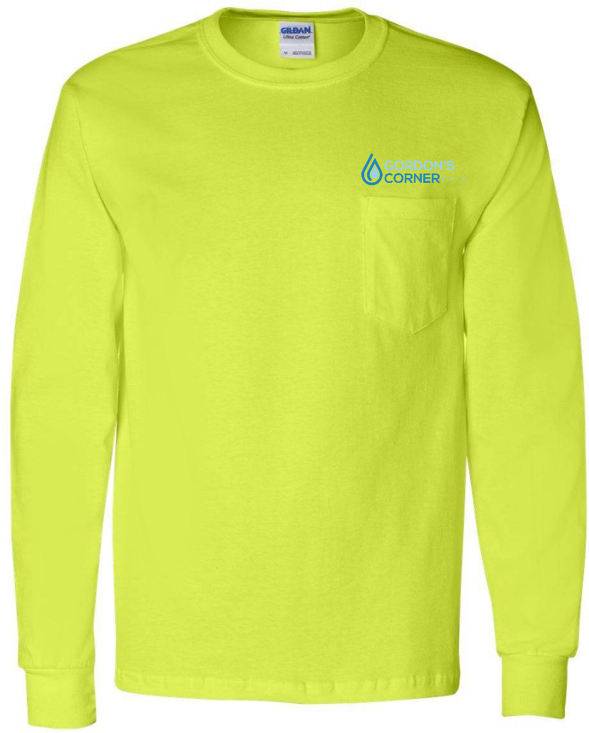 Long Sleeve Pocket Tee - Safety Green