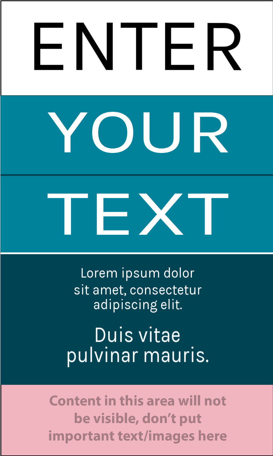 Mini Retractable Banner, Blue Lorem Ipsum
