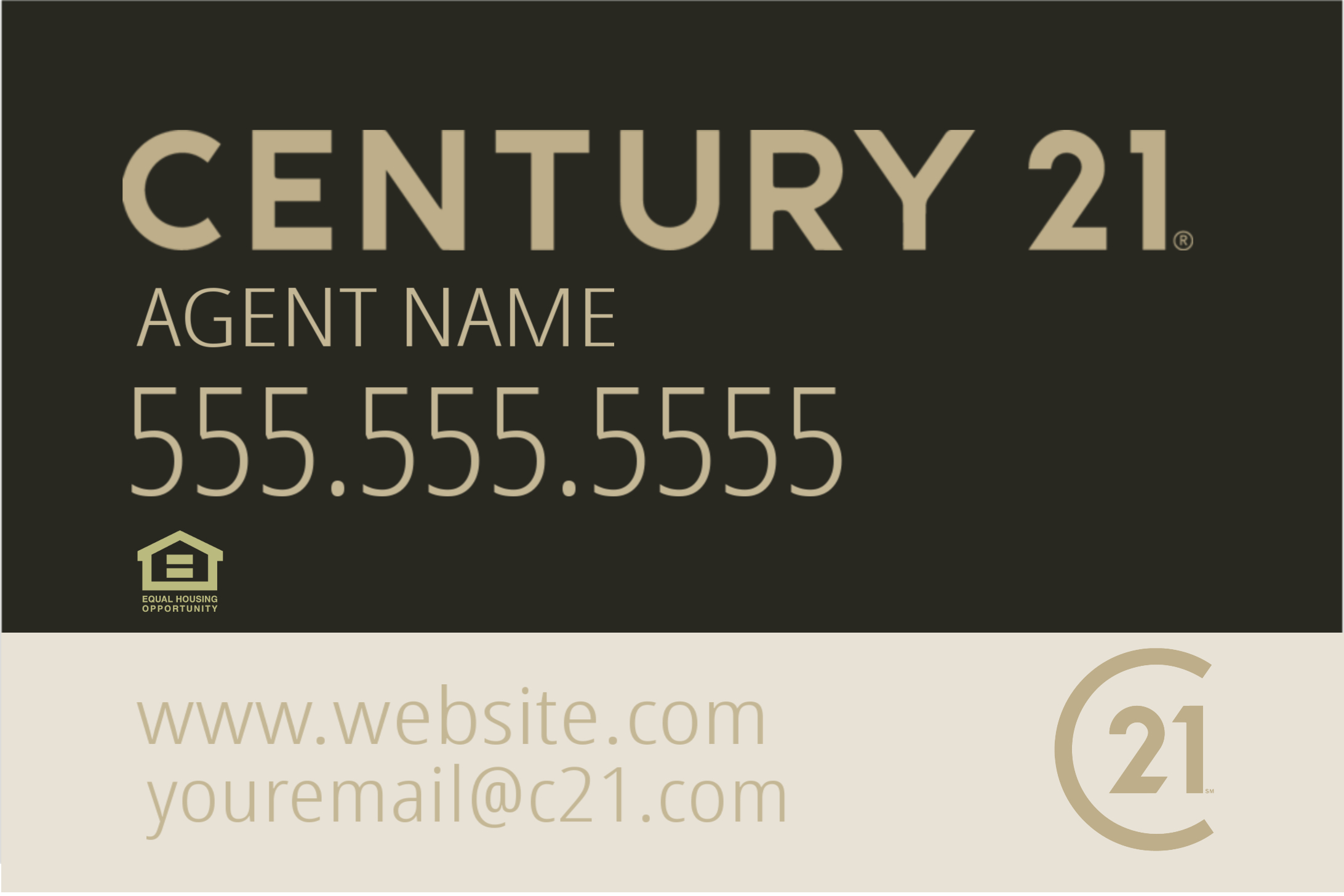 Real Estate Sign, Century 21 Franchisee, 20" x 30"
