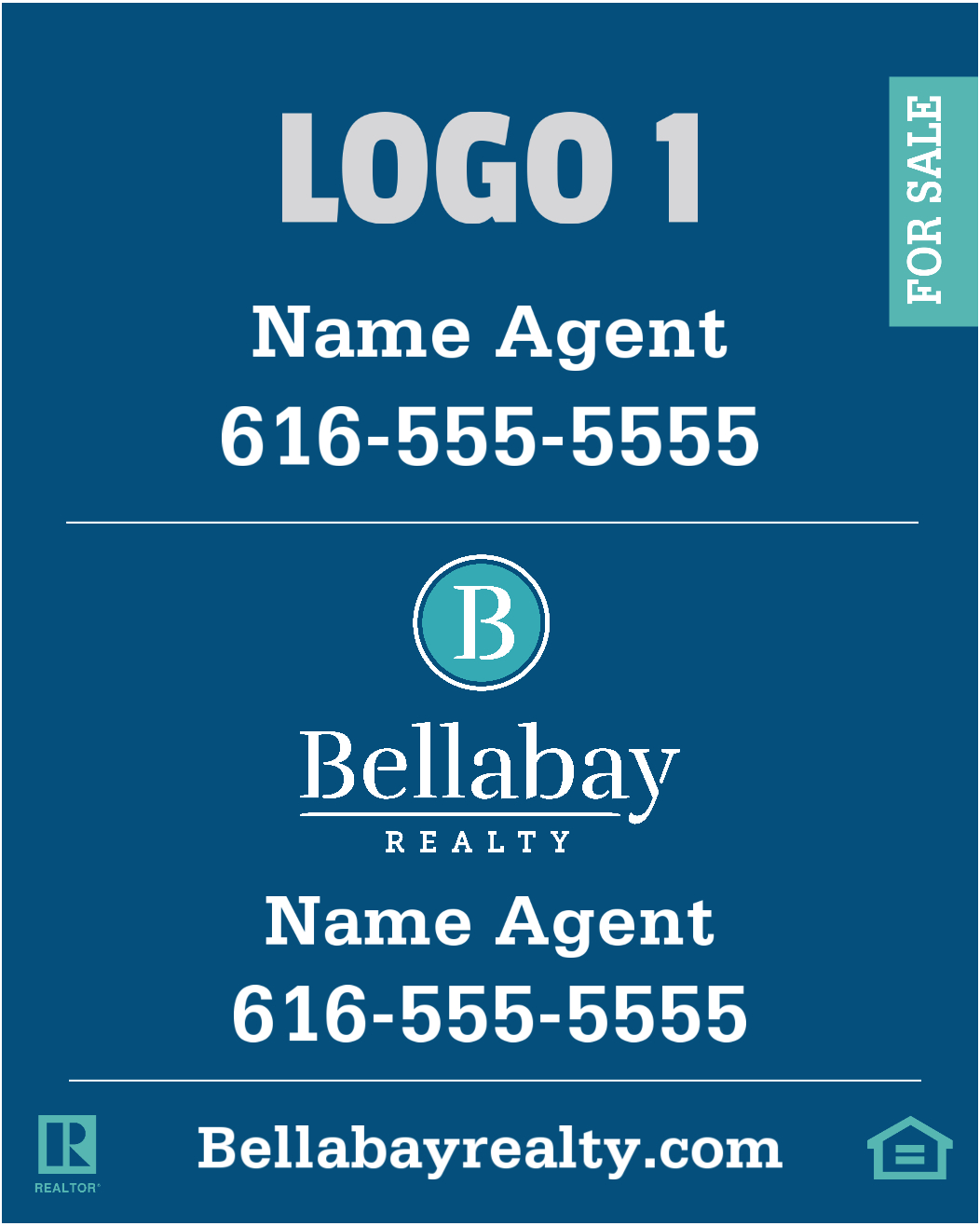 30 x 24 Real Estate Sign - 2 Logos