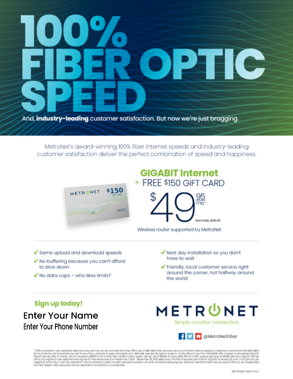 MetroNet DSA Promo Flyer MetroNet DSA Promo Flyer