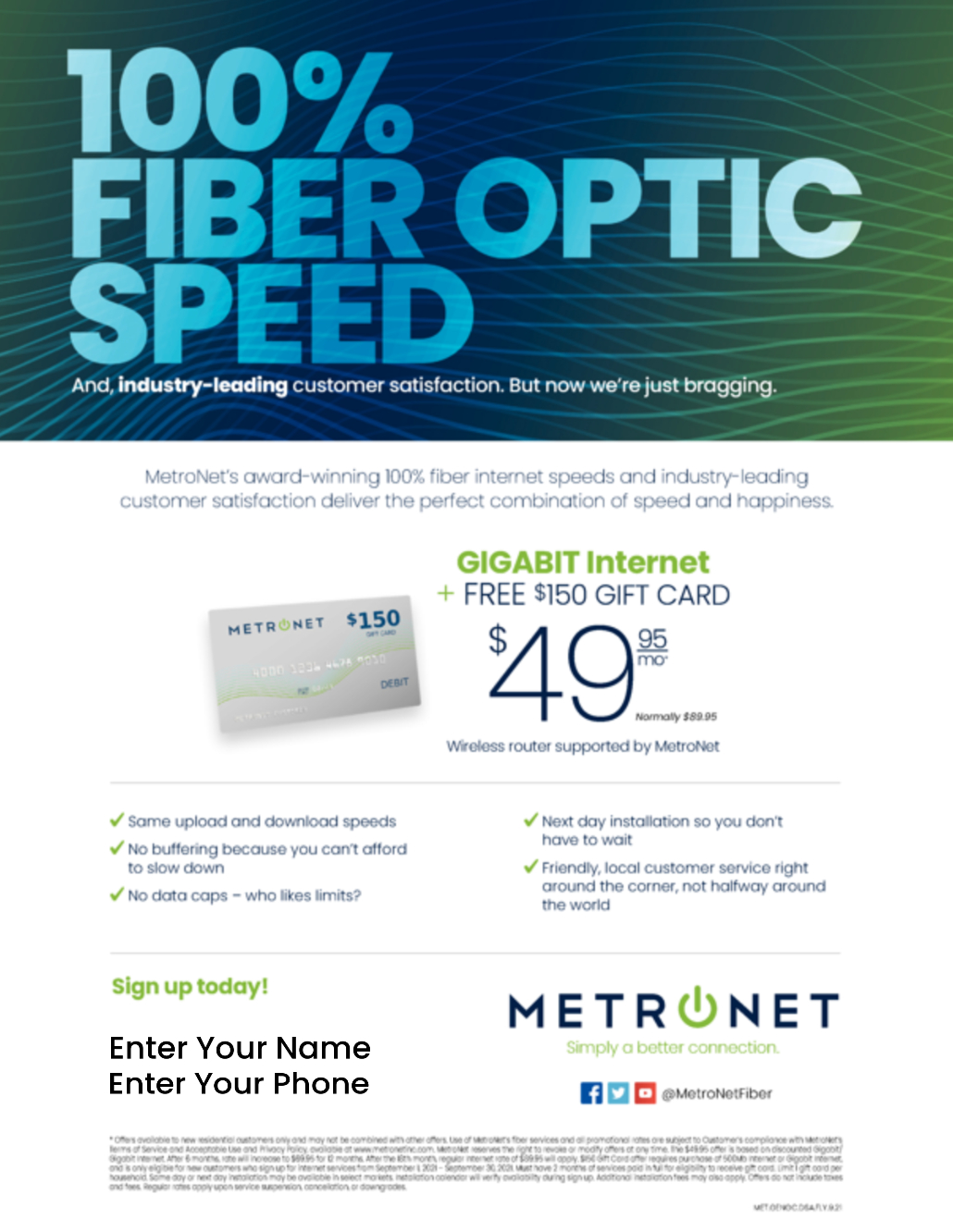 MetroNet DSA Promo Flyer MetroNet DSA Promo Flyer