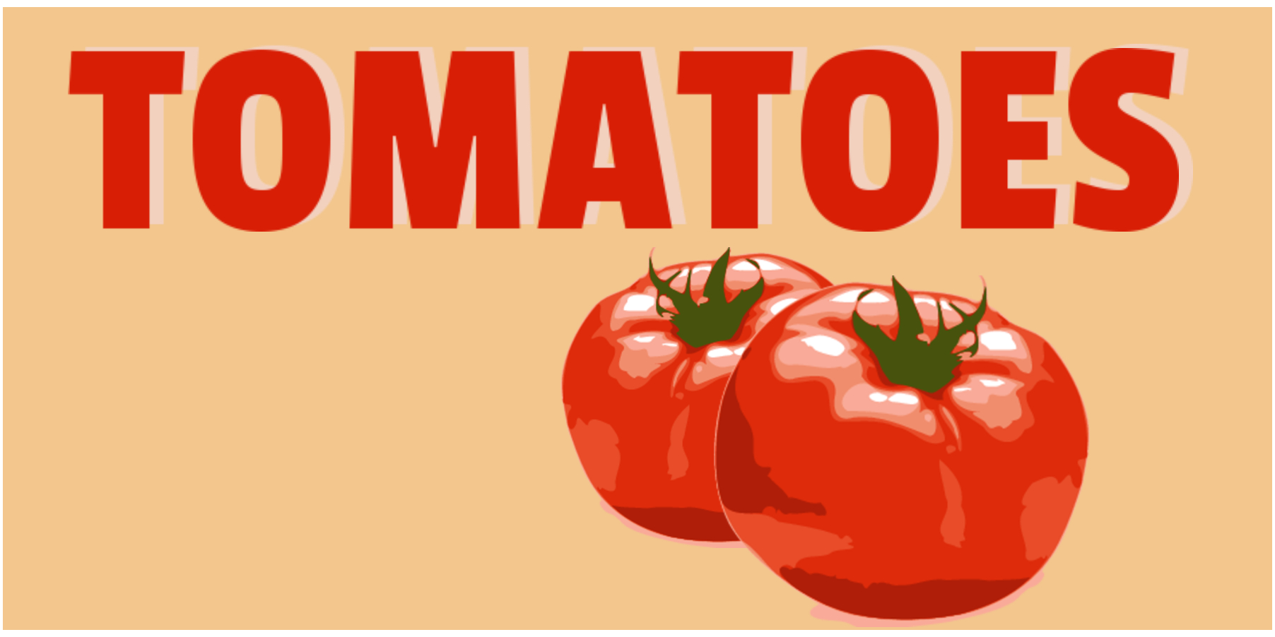 Farmer's Market, Tomatoes, 12" x 24"