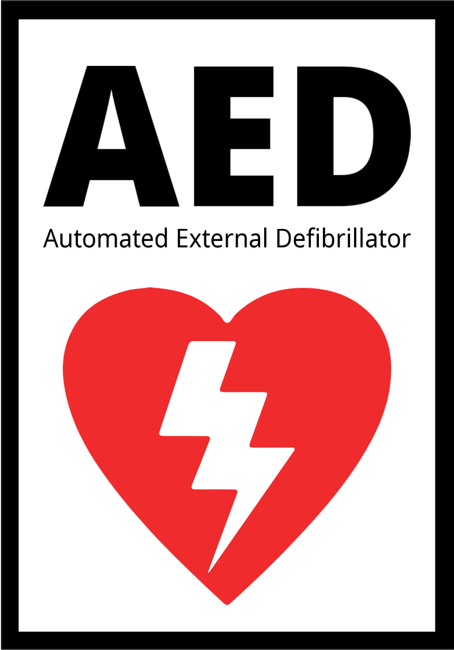 7x10 PVC Wall Sign - Tags: aed, automated, external, defibrillator, defib, heart, restart, emergency, health, safety, emt