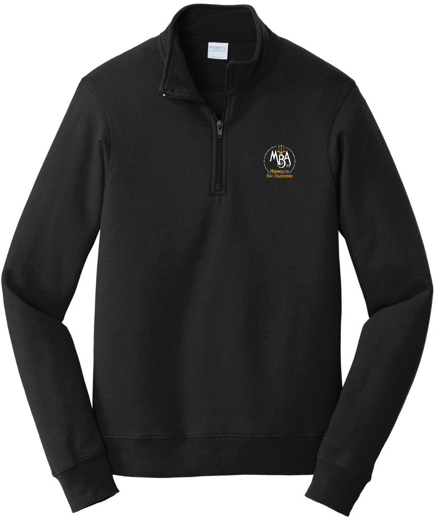 MBA Unisex 1/4 Zip Pullover - Black