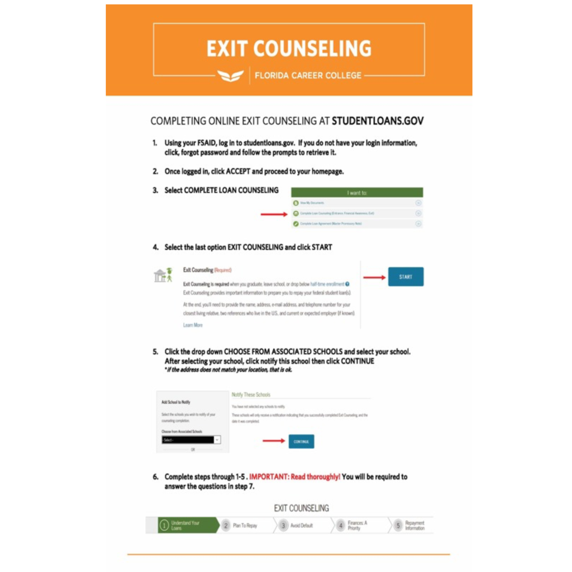 Exit Counseling Flyer