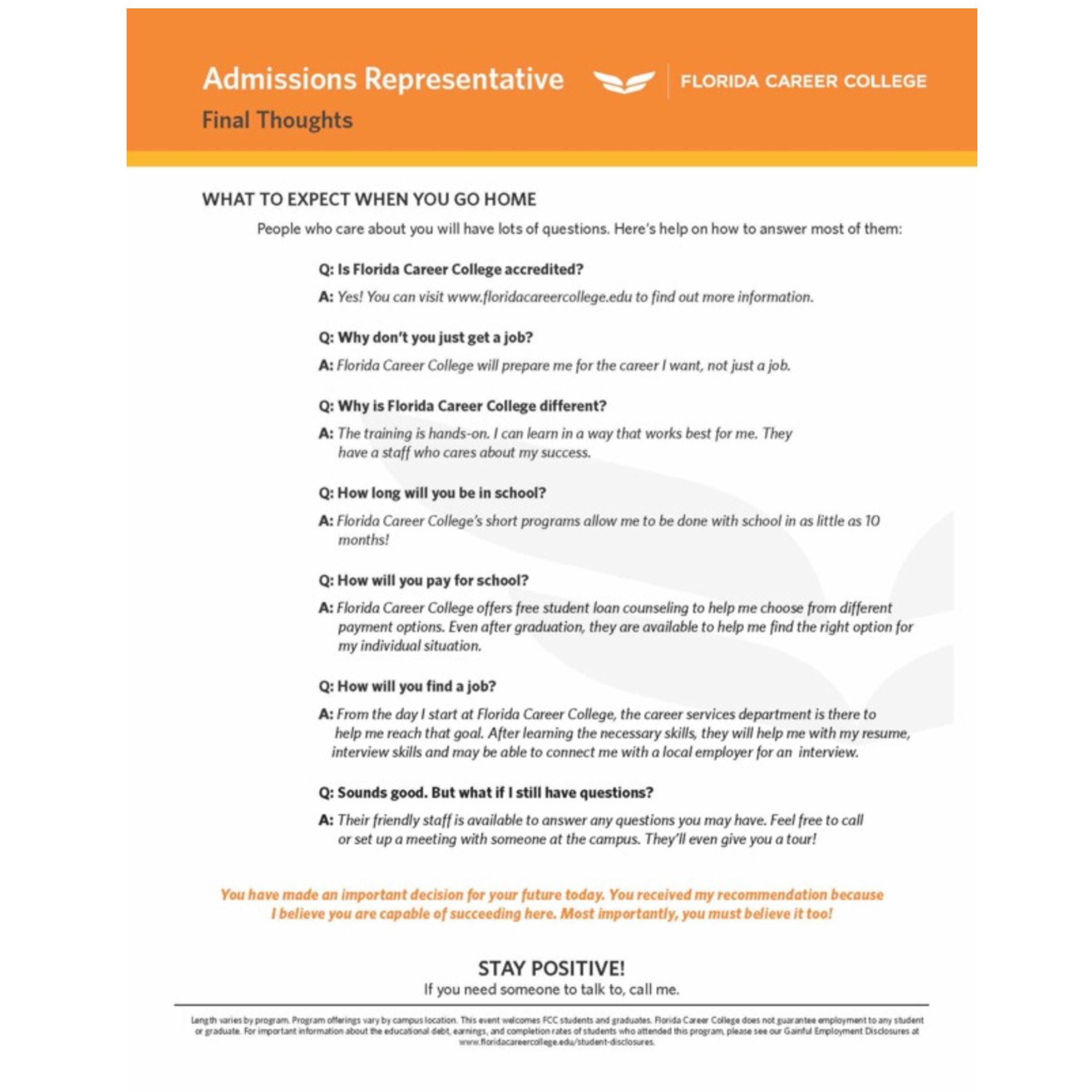 Admissions Flyer