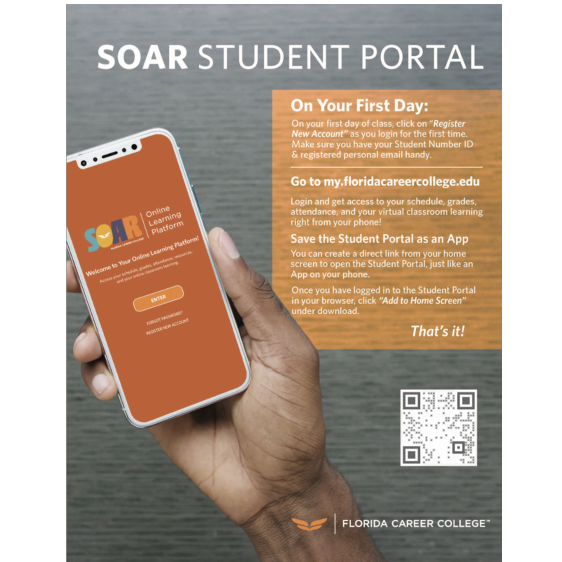 Soar Student Portal Flyer