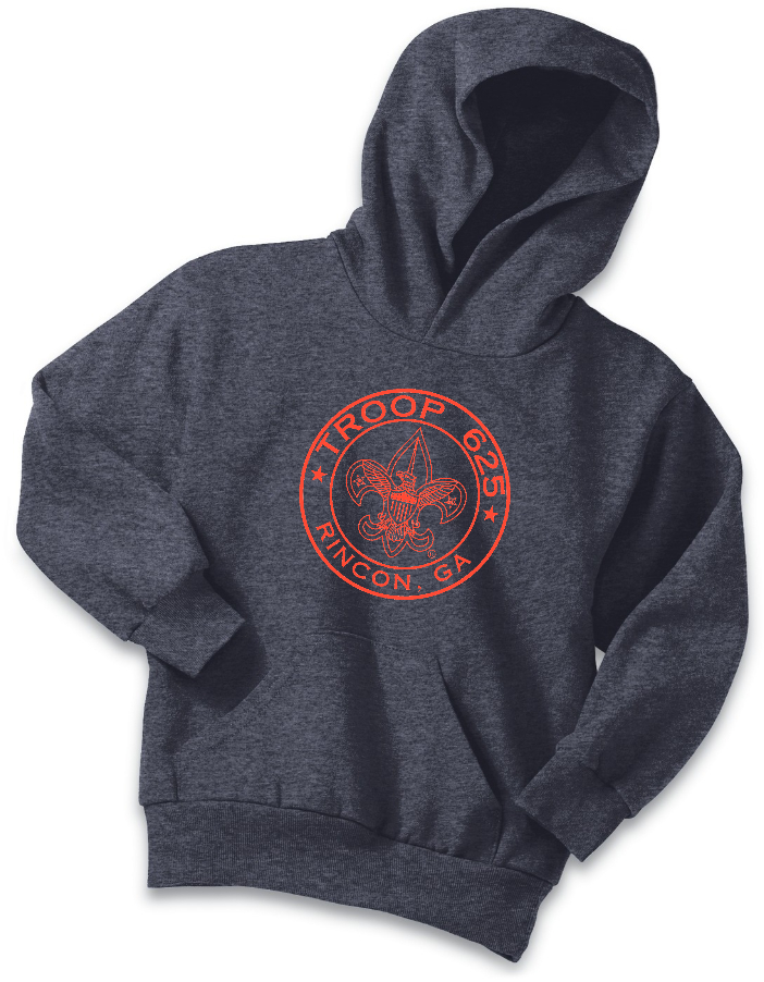 YOUTH HEATHER NAVY HOODIE