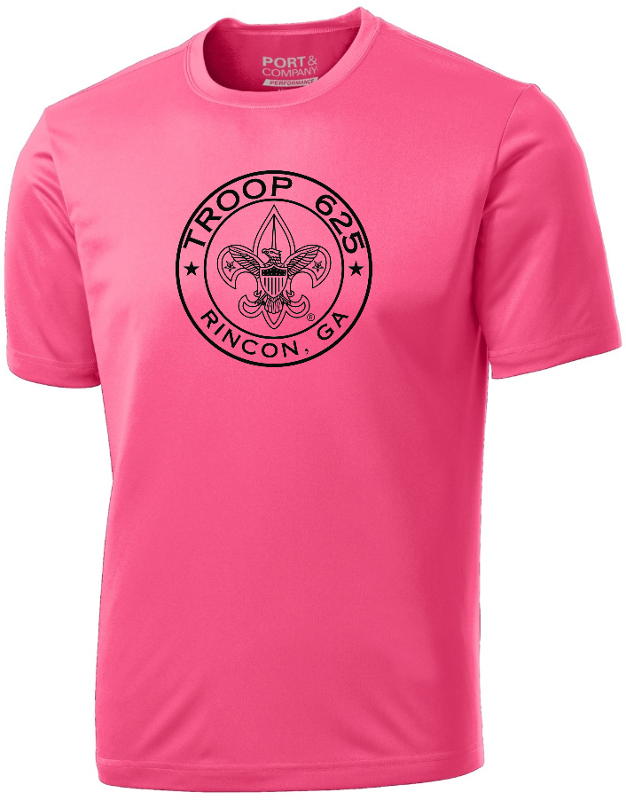 ADULT SHORT SLEEVE NEON PINK DRI-FIT