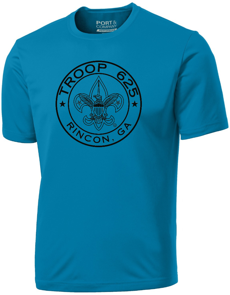 ADULT SHORT SLEEVE NEON BLUE DRI-FIT