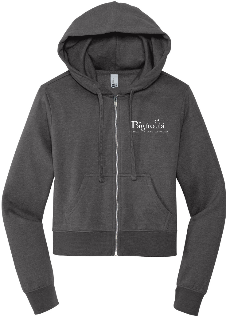 Ladies Cropped Fleece Zip Up Hoodie