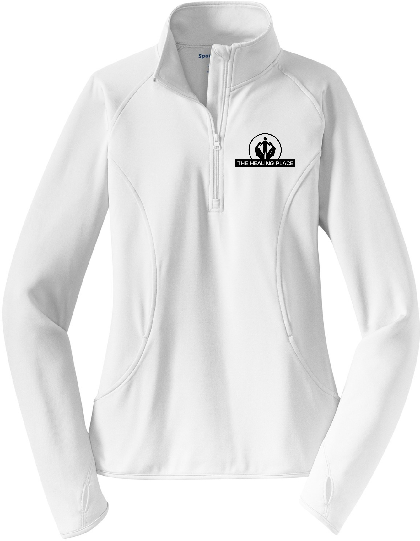 Sport-Tek ® Ladies Sport-Wick ® Stretch 1/2-Zip Pullover LST850 (Black Logo)