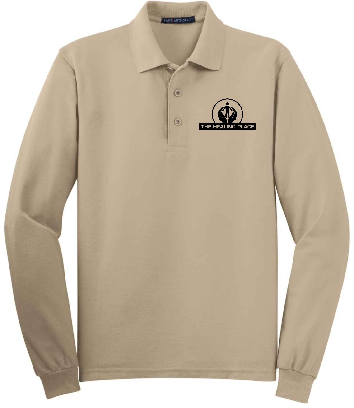 Port Authority® Silk Touch™ Long Sleeve Polo K500LS (Black Logo)