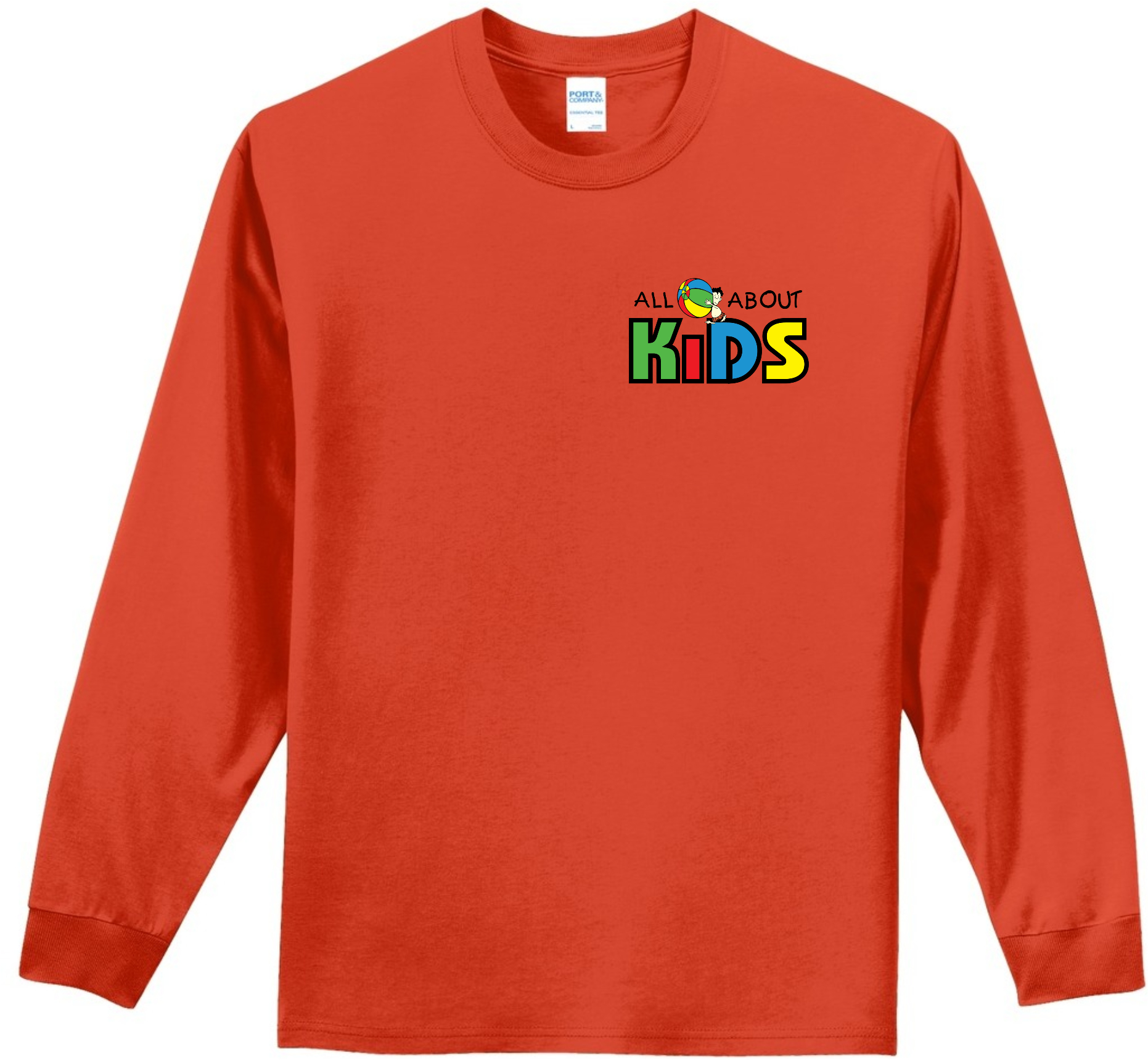 Port & Company® Long Sleeve Essential Tee - PC61LS (Black Logo)