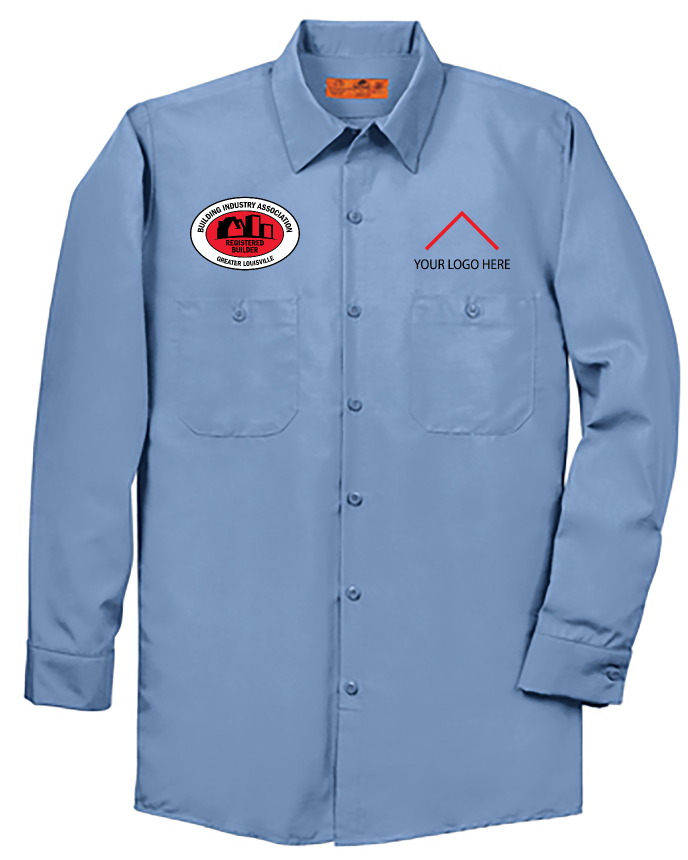 Registered Builder - Red Kap® Long Size, Long Sleeve Industrial Work Shirt - SP14LONG (Add Your Own)