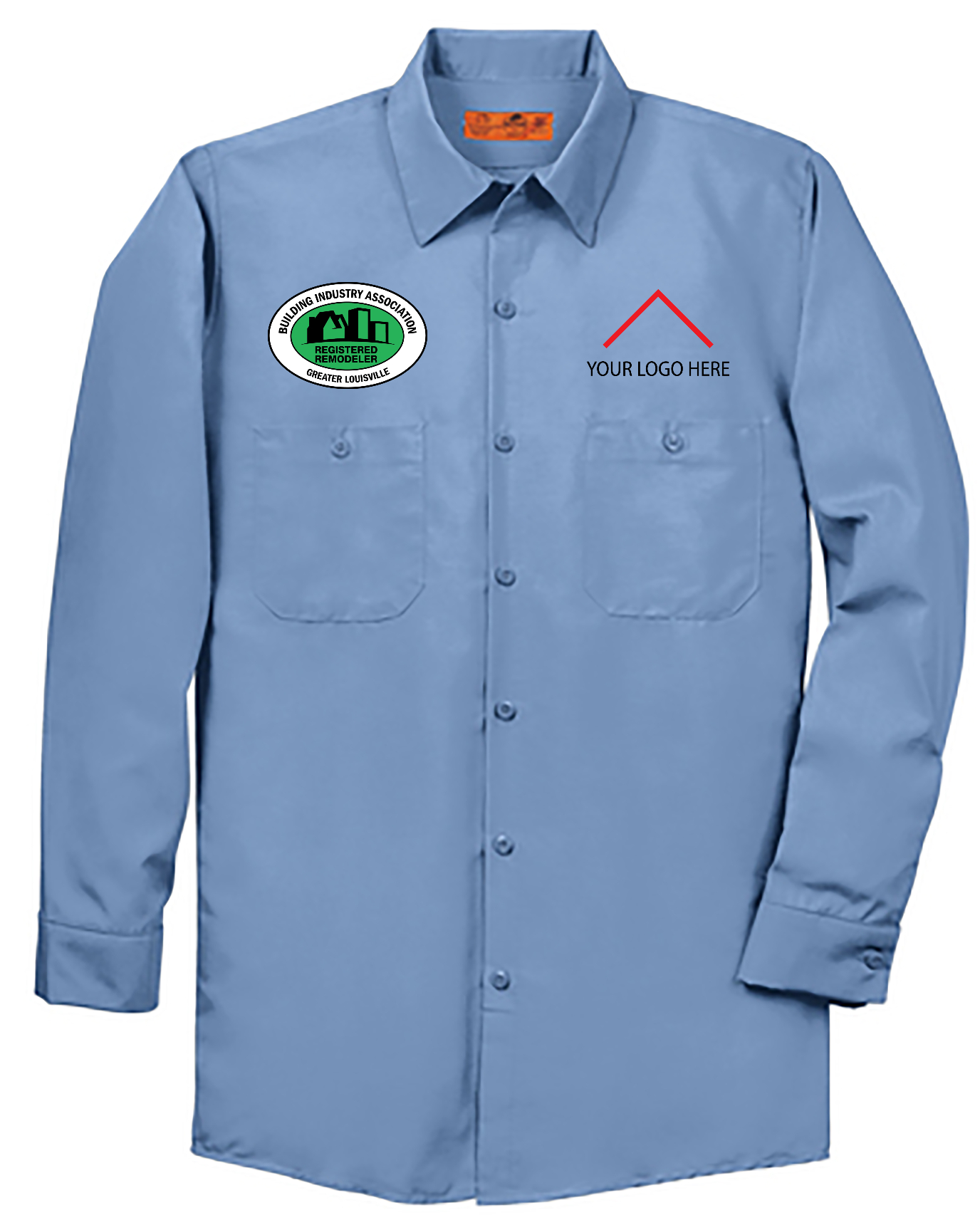 Registered Remodeler - Red Kap® Long Size, Long Sleeve Industrial Work Shirt - SP14LONG (Add Your Own)