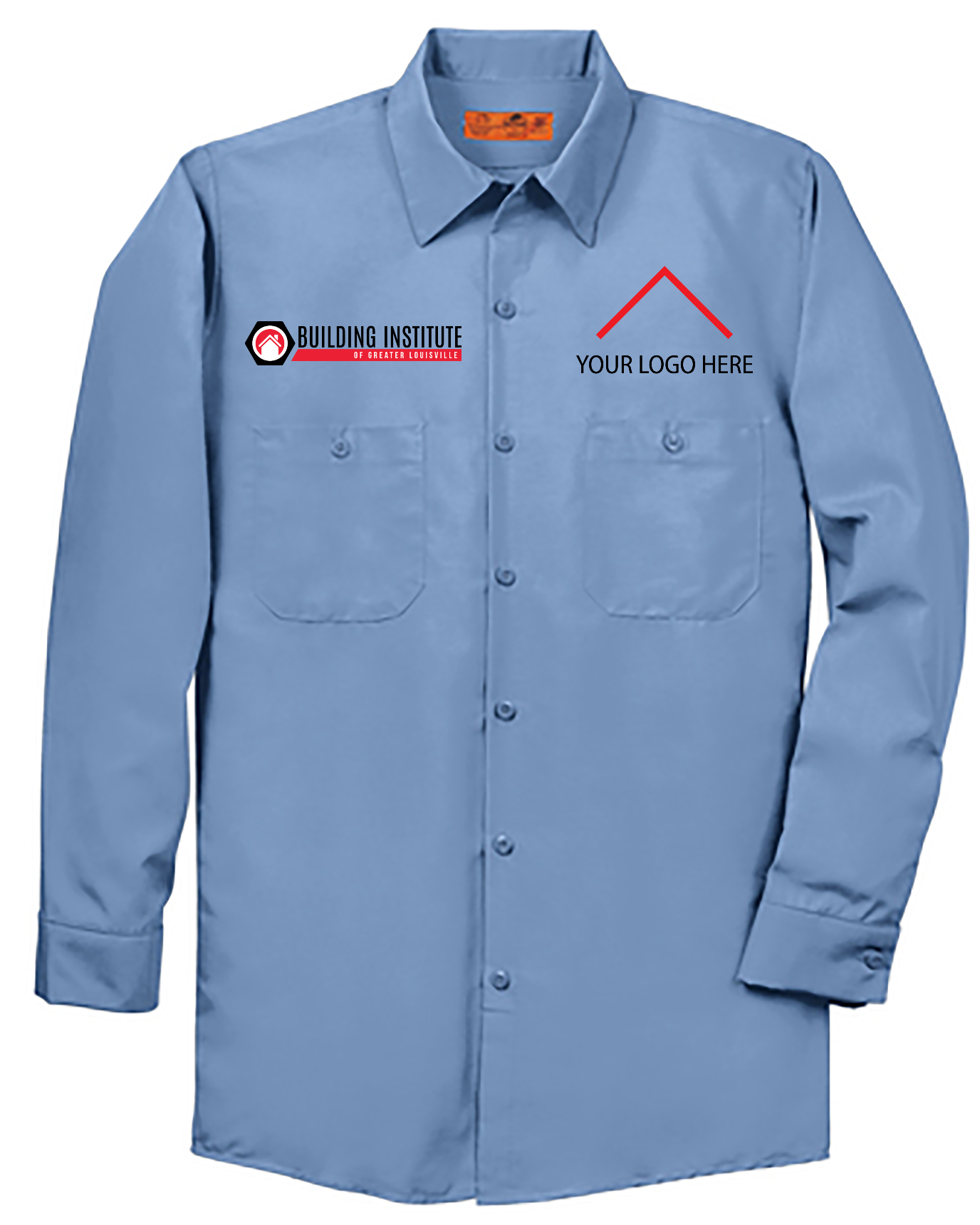 Building Institute - Red Kap® Long Size, Long Sleeve Industrial Work Shirt - SP14LONG (Add Your Own)