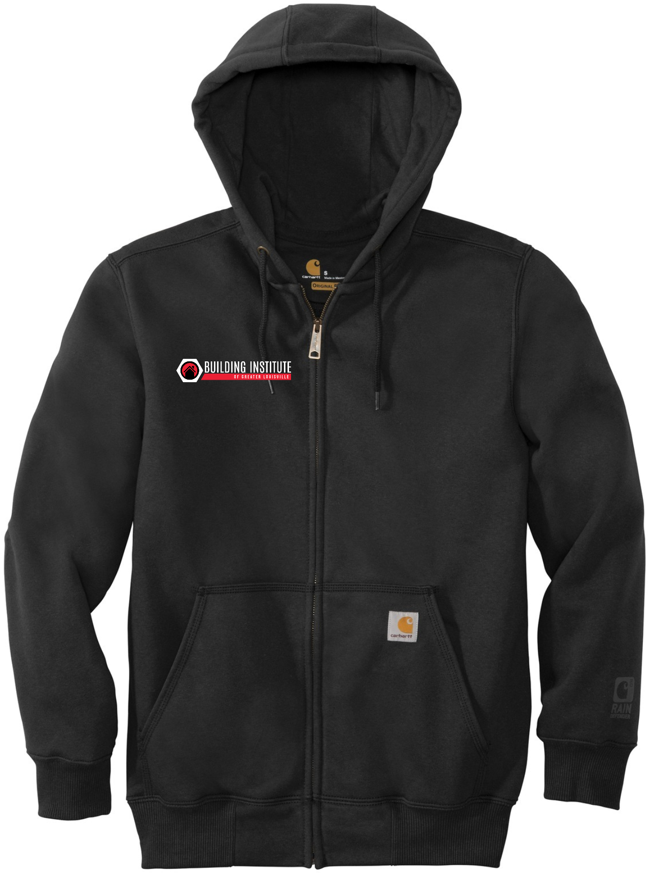 Building Institute - Carhartt ® Rain Defender ® Paxton Heavyweight Hooded Zip-Front Sweatshirt - CT100614 (White Logo)