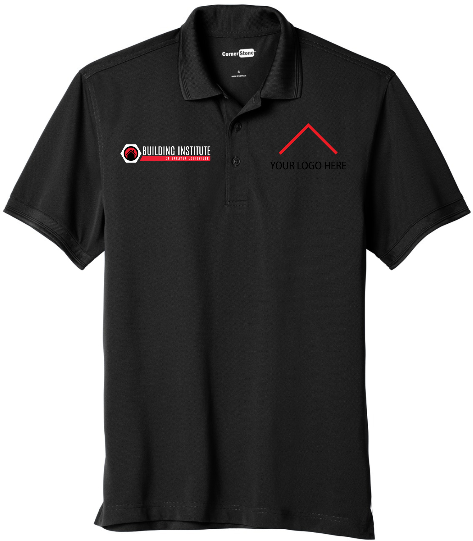 Building Institute - CornerStone ® Industrial Snag-Proof Pique Polo - CS4020 (White Logo) (Add Your Own)
