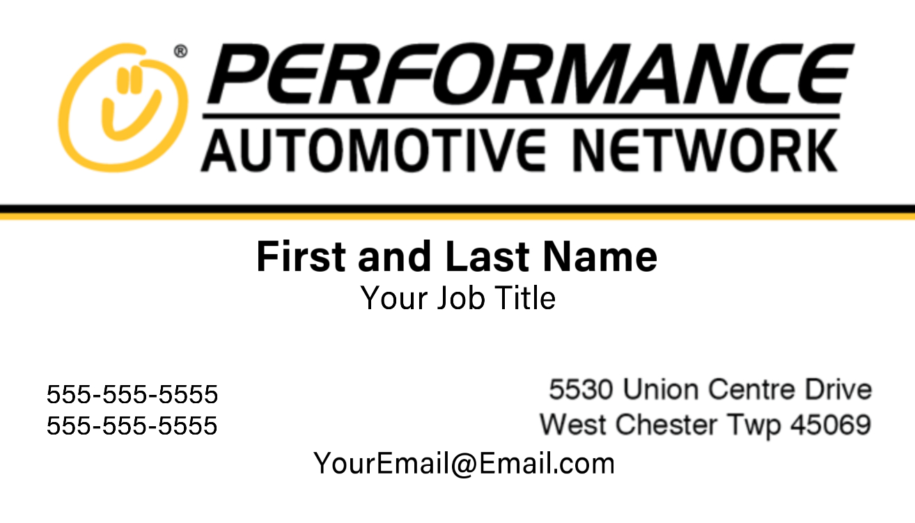 Performance Automotive Network - Business Cards