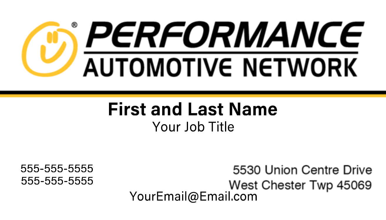Performance Automotive Network - Business Cards