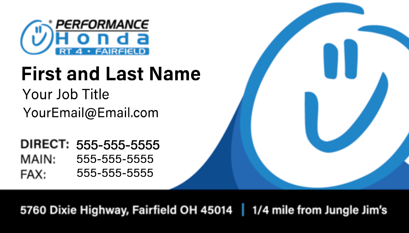 Performance Honda - Business Cards