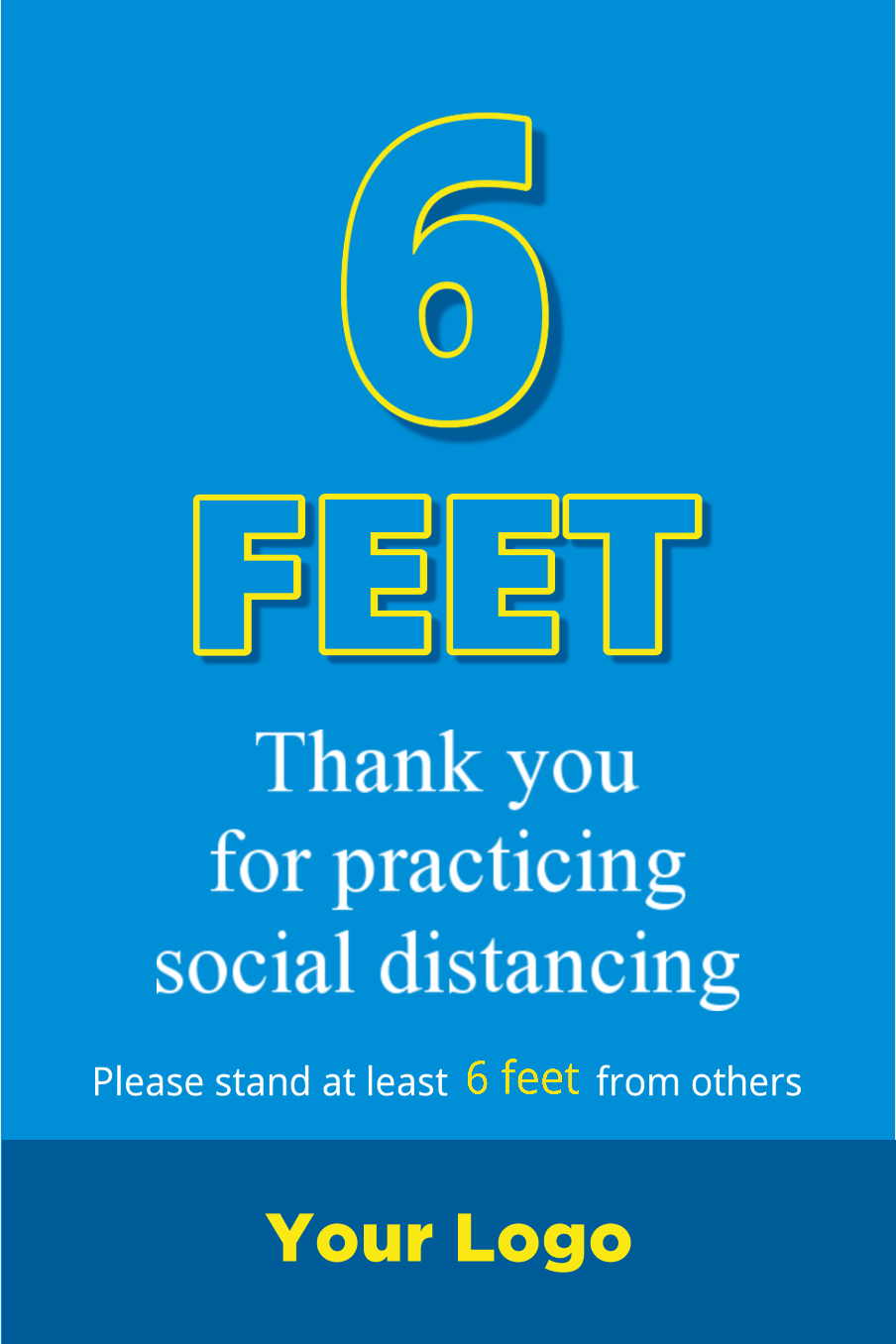Safety Signs - 24 x 36 - Tags: 6, feet, safety, social, distancing, health, 6ft