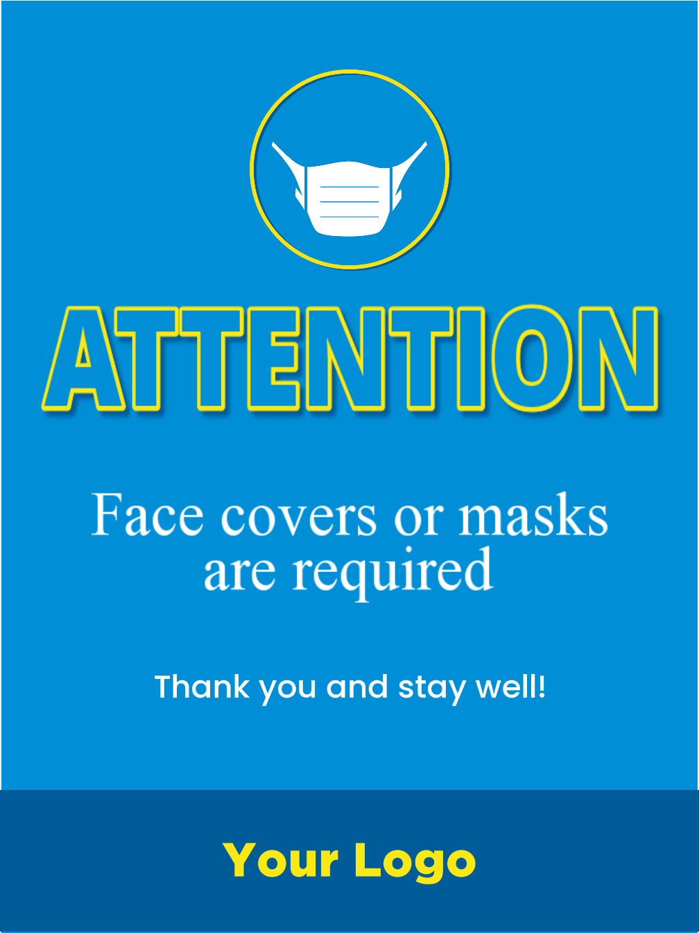 Safety Signs - 24 x 36 - Tags: mask, face, cover, covers, masks, required, enter, entrance
