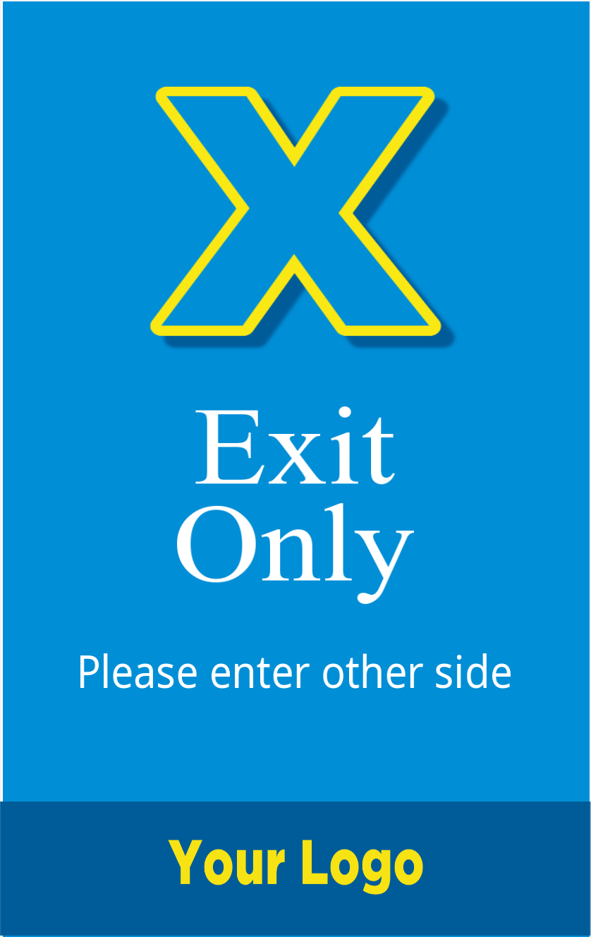 Safety Sign - 12 x 18 - Tags: exit, only, no, entrance, other, side, social, distance, covid, covid-19, 19, health