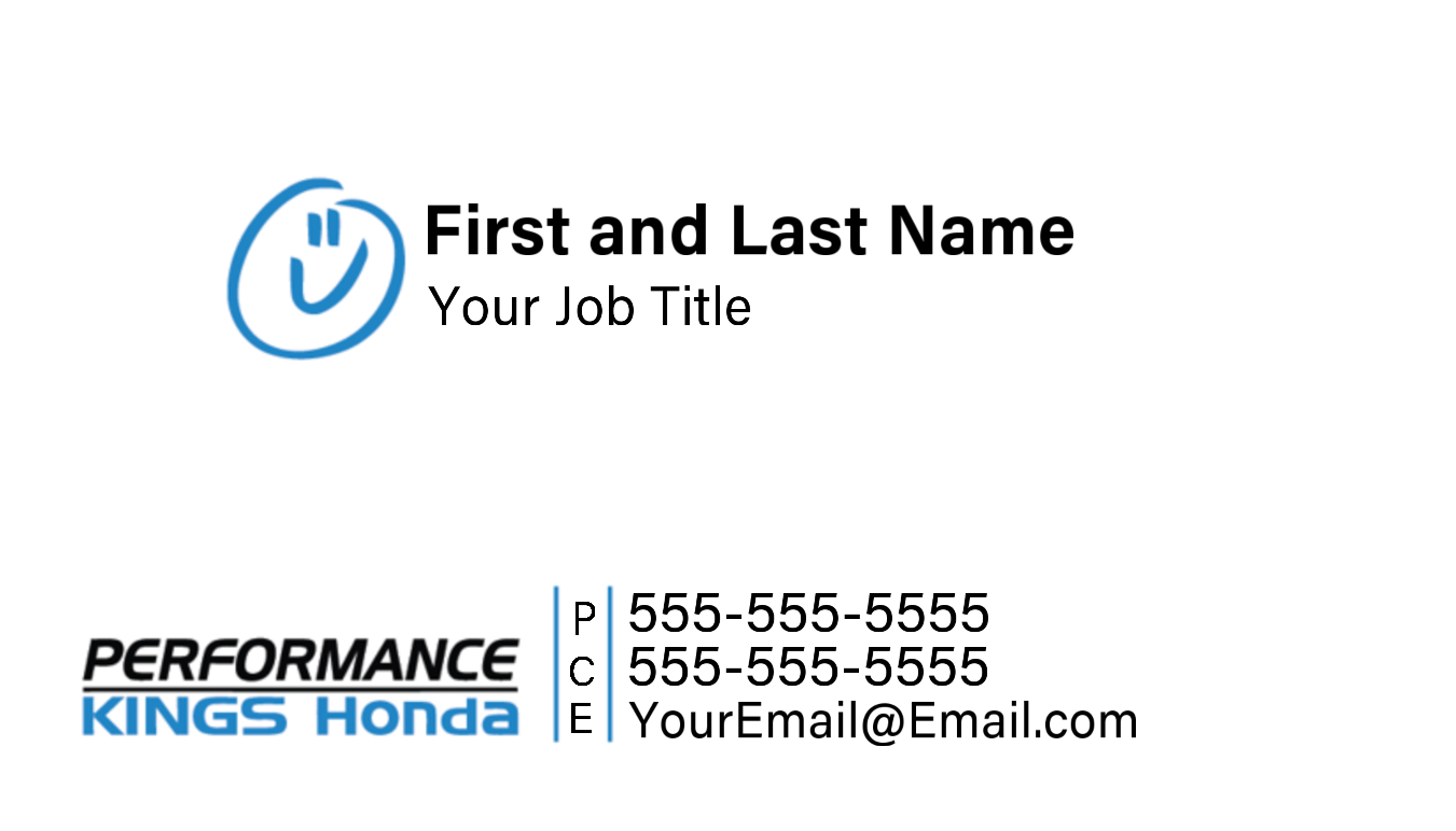 Performance Kings Honda – Business Cards (Kings Water Drive) NEW