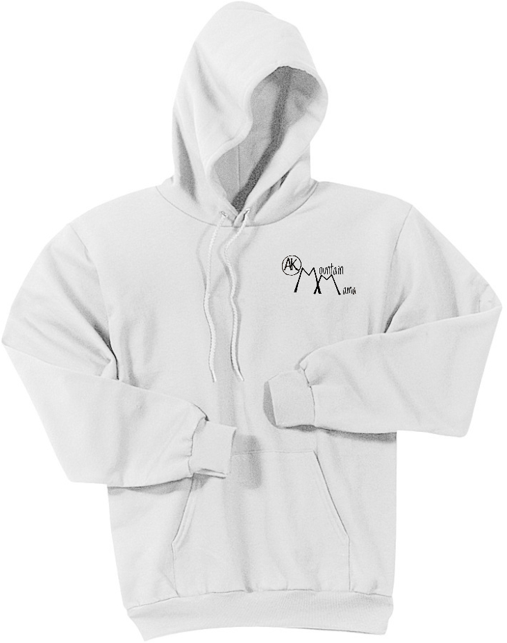 White hoodie with rock design