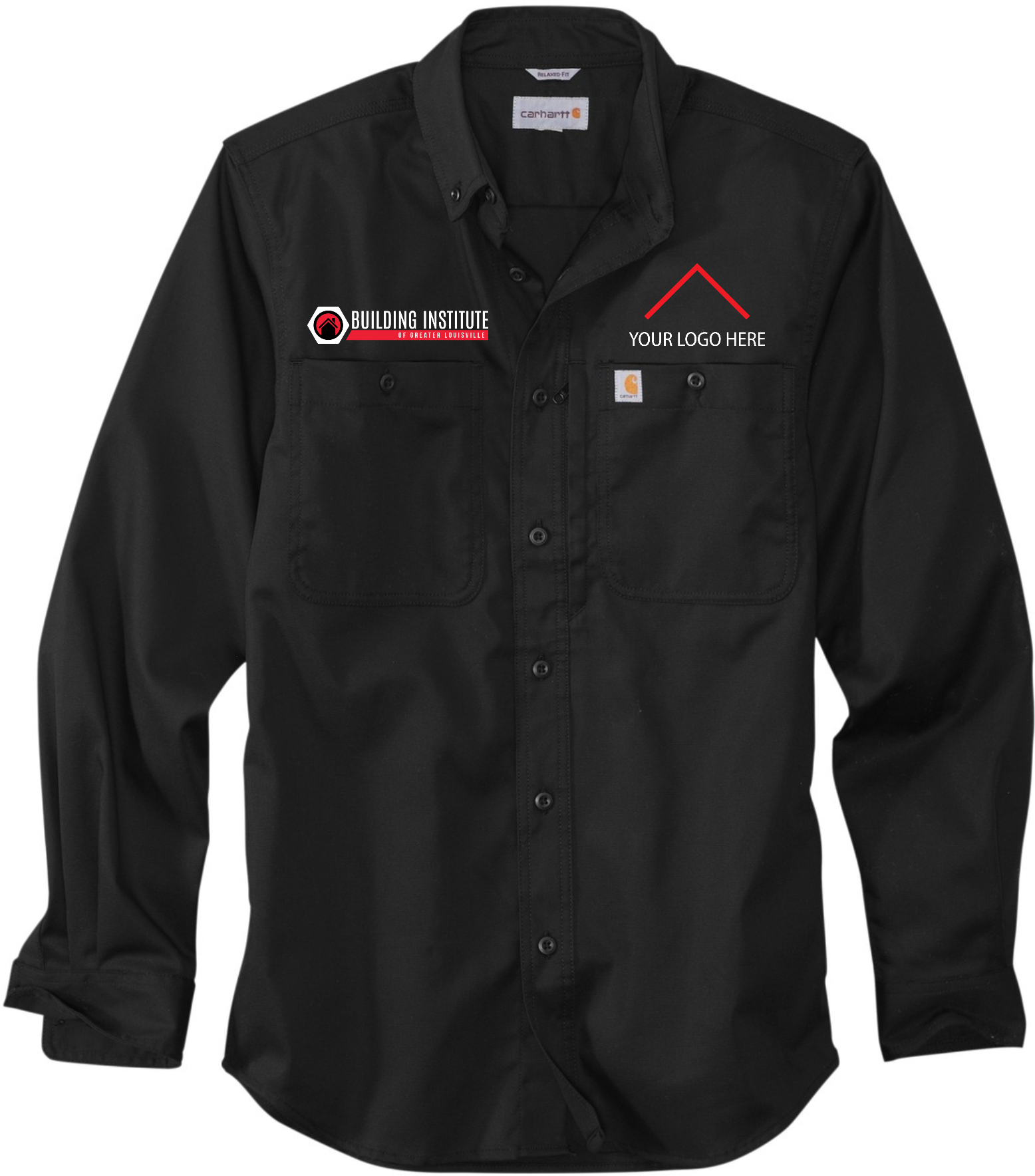 Building Institute – Carhartt® Rugged Professional™ Series Long Sleeve Shirt (White Logo) (Add Your Own)