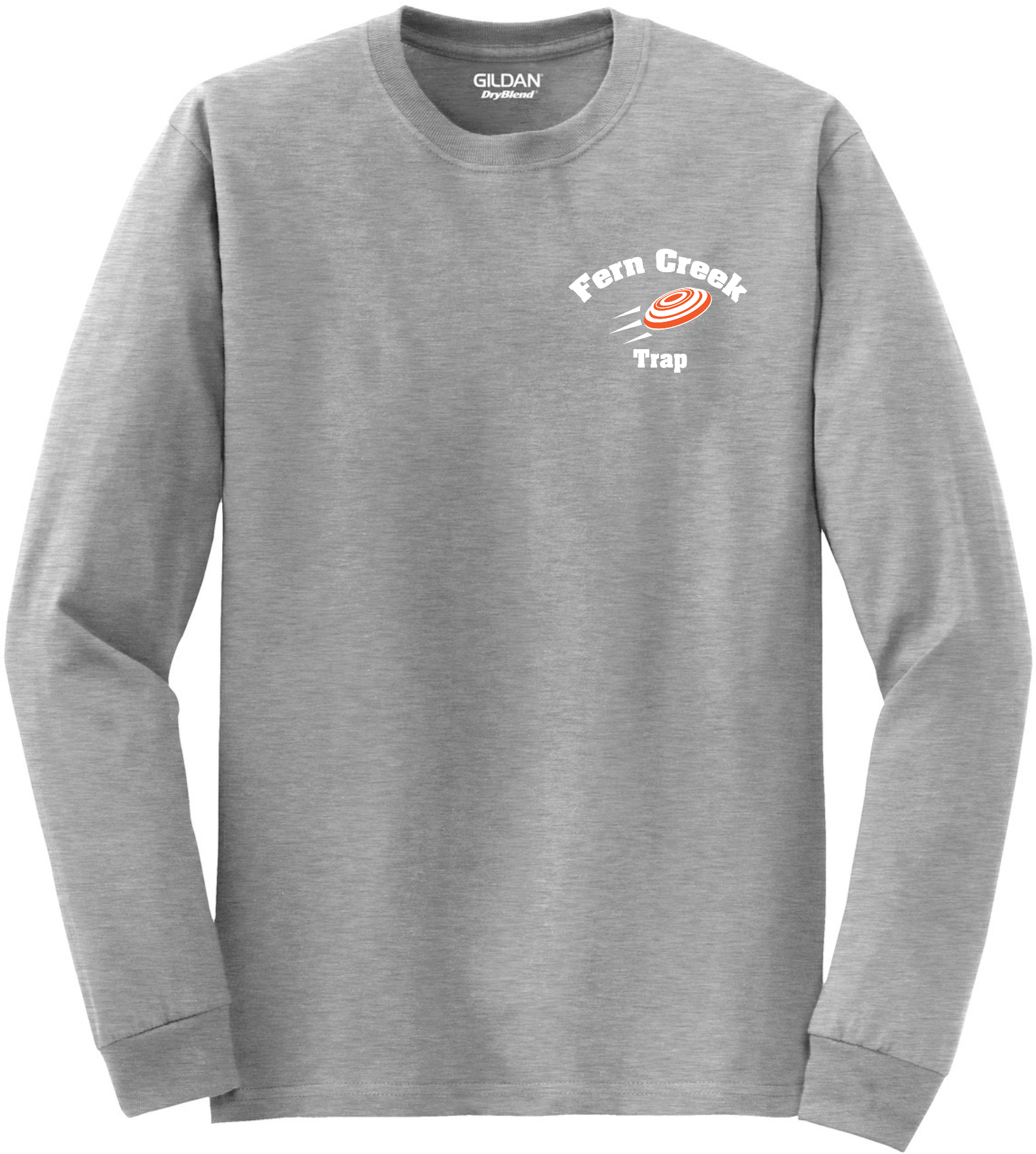 Fern Creek Trap – Gildan® – DryBlend® 50 Cotton/50 Poly Long Sleeve T-Shirt (White Logo)