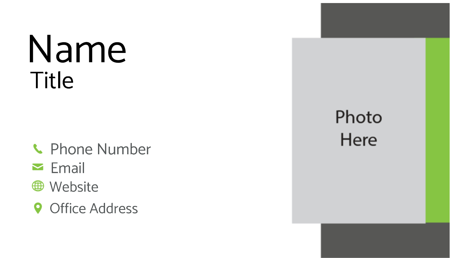 White Business card With Photo