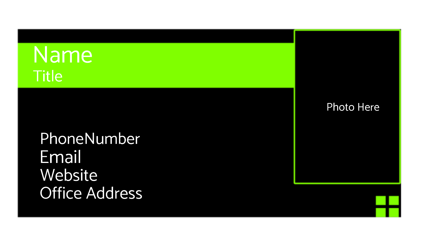 Black Business card with Photo