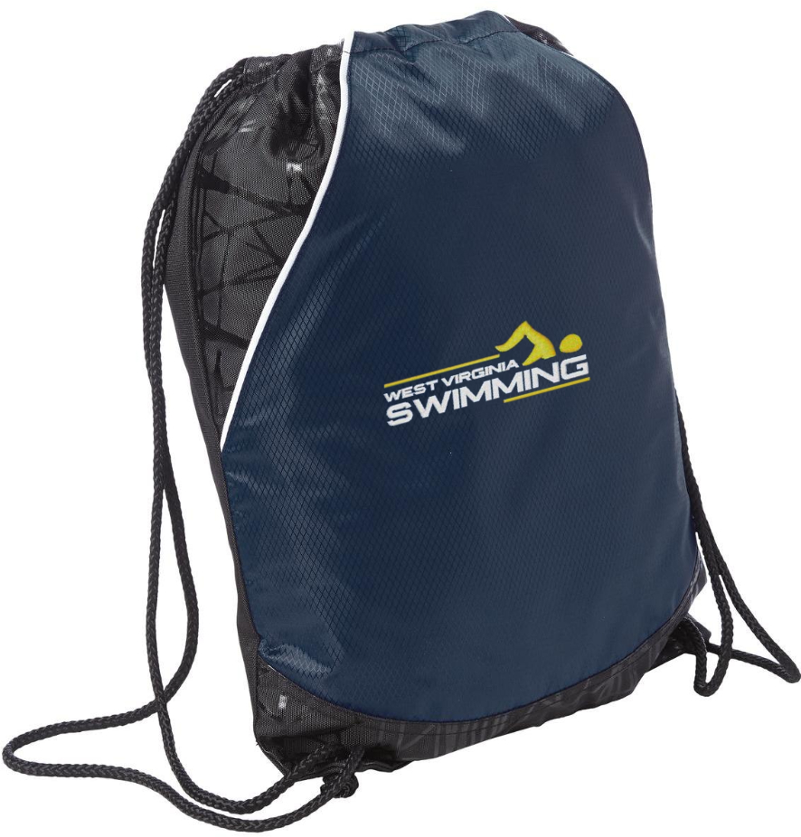 WV Swimming EMB on cinch sack