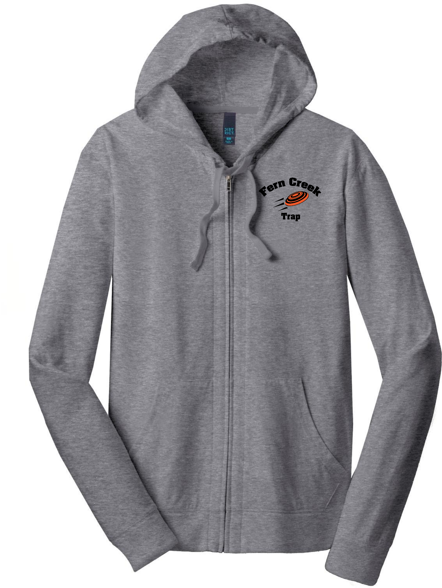 District ® Jersey Full-Zip Hoodie - DT1100 (Black Logo) Screen Print